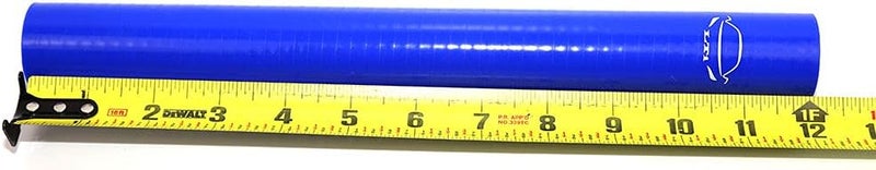 TenkeAuto 12" Long High Performance 4-Ply Reinforced 1" ID Straight Coupler Silicone Hose (Blue) - Image 2