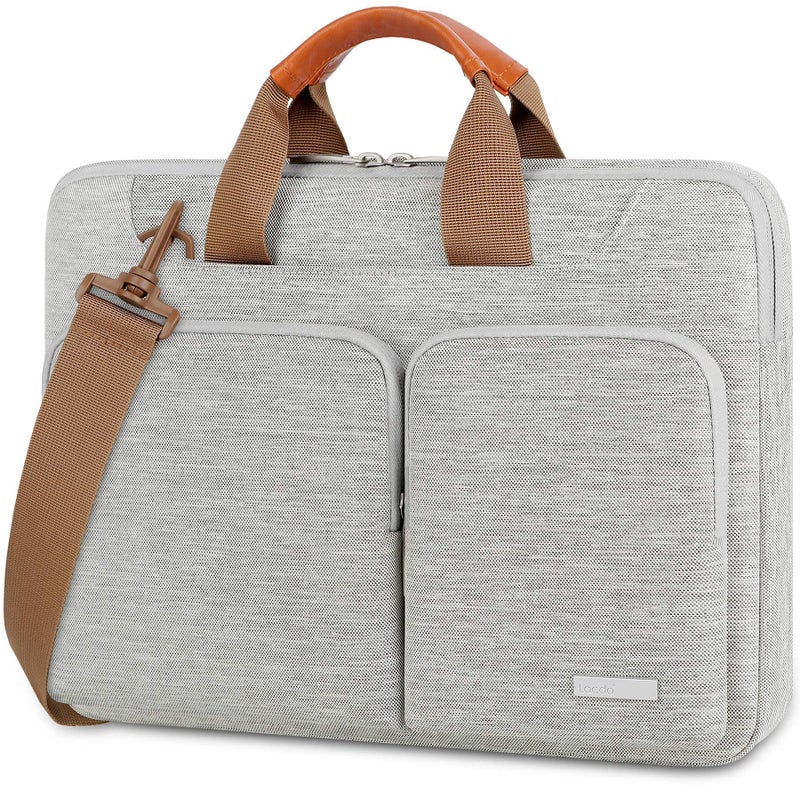 Lacdo 360 Protective Laptop Shoulder Bag for 13 inch MacBook Air M5 A3449 2026 M4 A3240 2025 M3 A3113 M2 A2681 M1 A2337 A2179 A1932 13 inch MacBook Neo A18 Pro A3404 2026 Computer Bag Gray - Image 2
