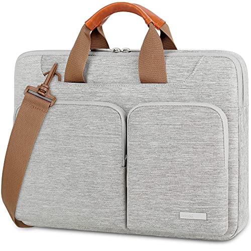 Lacdo 360 Protective Laptop Shoulder Bag for 13 inch MacBook Air M5 A3449 2026 M4 A3240 2025 M3 A3113 M2 A2681 M1 A2337 A2179 A1932 13 inch MacBook Neo A18 Pro A3404 2026 Computer Bag Gray - Image 1