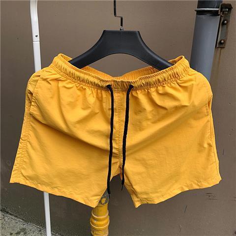 Generic Beach Pants Loose Mens Solid Color Seaside Vacation Casual Sports Quick-drying Shorts Trendy Summer 4-point Pants Large Pants Black - Image 2