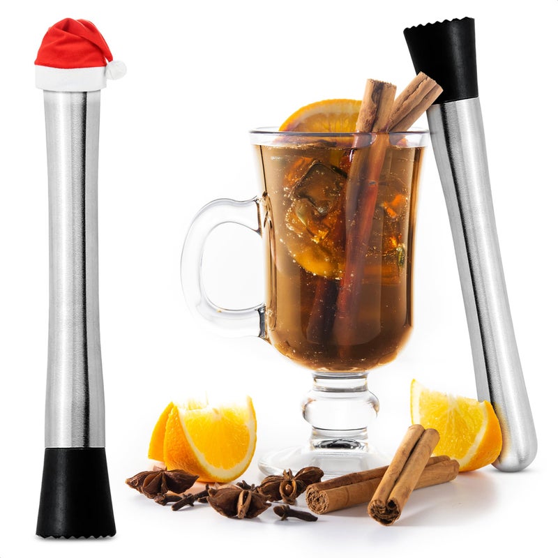 LAGARTO 2 Pcs Bar Muddler for Cocktails â€“ 8" Stainless Steel Cocktail Muddler for Lemonade, Essential Bar Supplies and Accessories â€“ Lemon Smasher & Fruit Smasher for Drinks Mixing & Lemonade Stand Supplies - Image 1