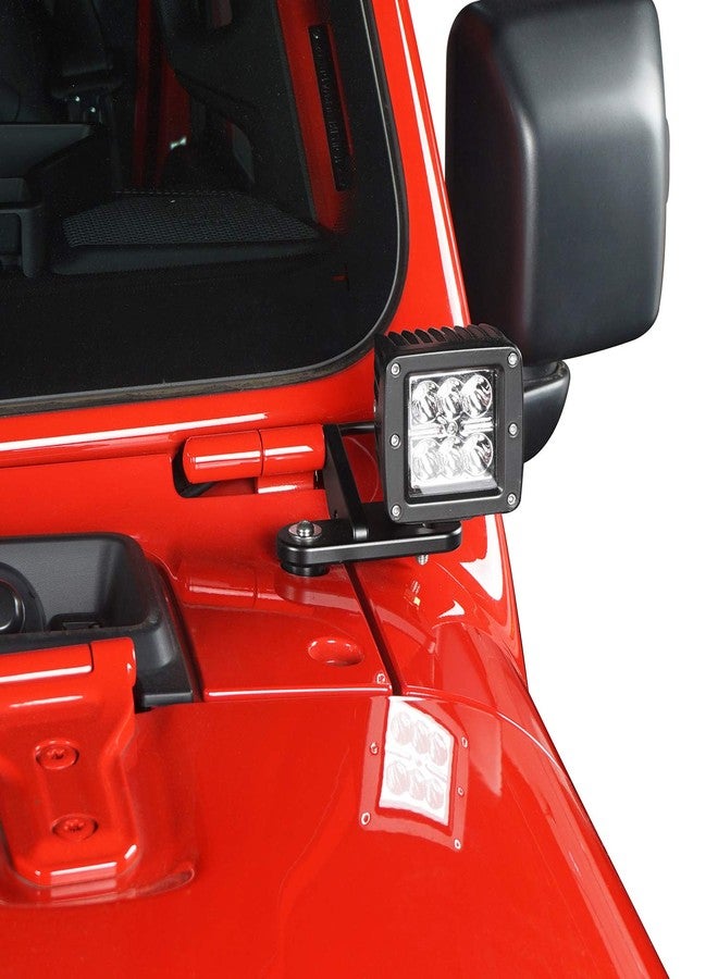هوك رود حوامل مصابيح Hooke Road Cowl Light Mount Pillar Cube Light Mounting لسيارات جيب JL Wrangler و Gladiator JT موديلات 2018-2025 - زوج - Image 3