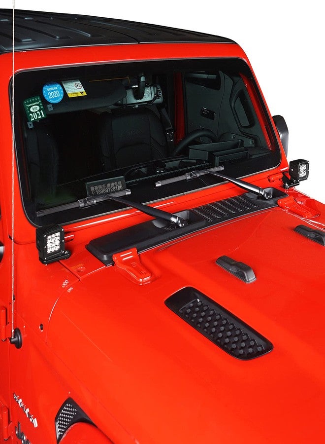 هوك رود حوامل مصابيح Hooke Road Cowl Light Mount Pillar Cube Light Mounting لسيارات جيب JL Wrangler و Gladiator JT موديلات 2018-2025 - زوج - Image 5