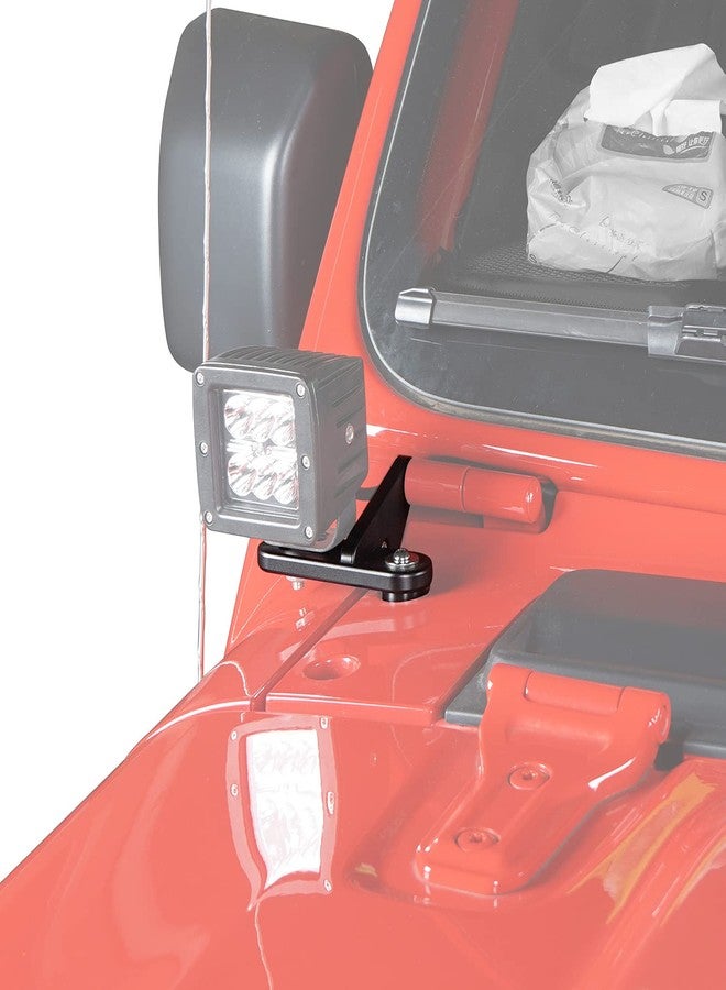 هوك رود حوامل مصابيح Hooke Road Cowl Light Mount Pillar Cube Light Mounting لسيارات جيب JL Wrangler و Gladiator JT موديلات 2018-2025 - زوج - Image 2