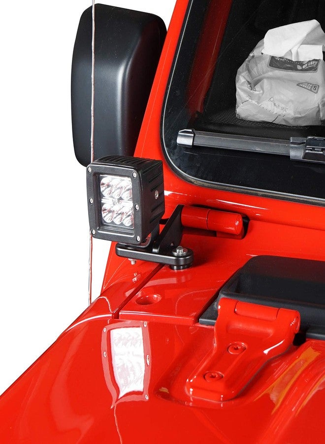 هوك رود حوامل مصابيح Hooke Road Cowl Light Mount Pillar Cube Light Mounting لسيارات جيب JL Wrangler و Gladiator JT موديلات 2018-2025 - زوج - Image 4
