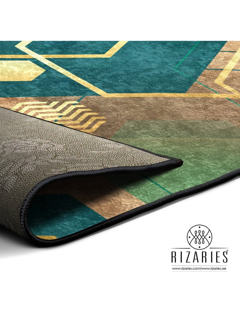 RIZARIES قطعة مركزية هندسية مجردة من النحاس الأخضر (سجادة) - Image 4