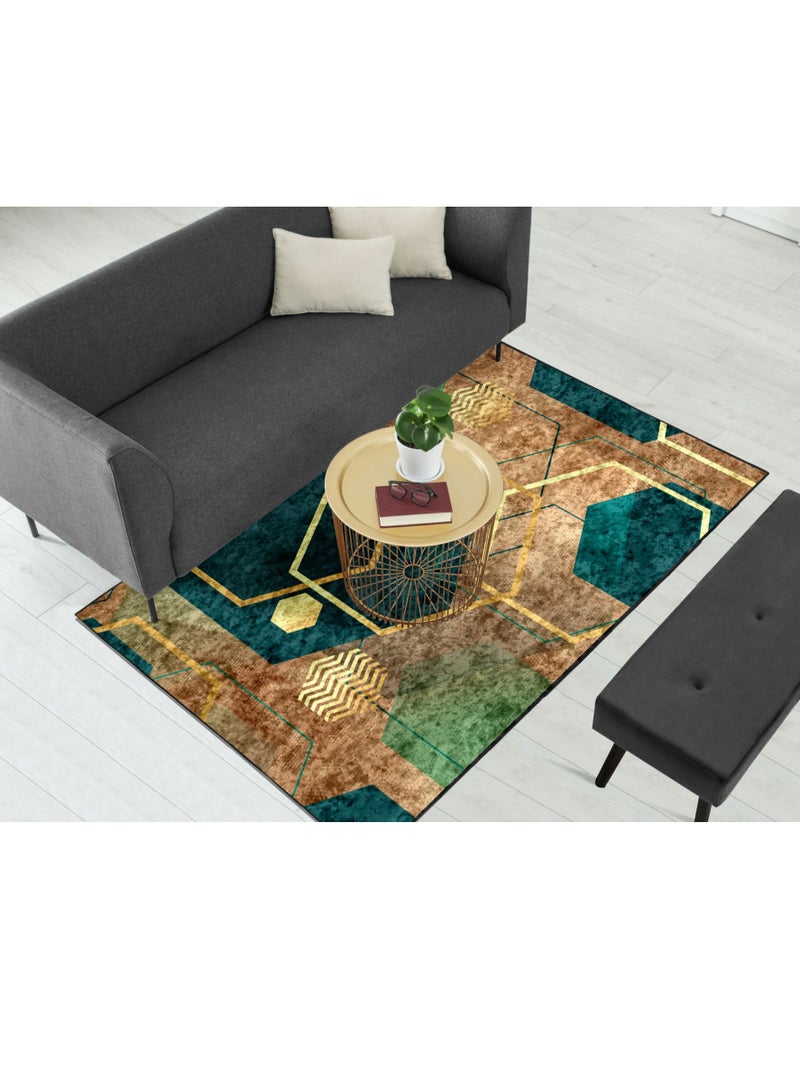 RIZARIES قطعة مركزية هندسية مجردة من النحاس الأخضر (سجادة) - Image 1