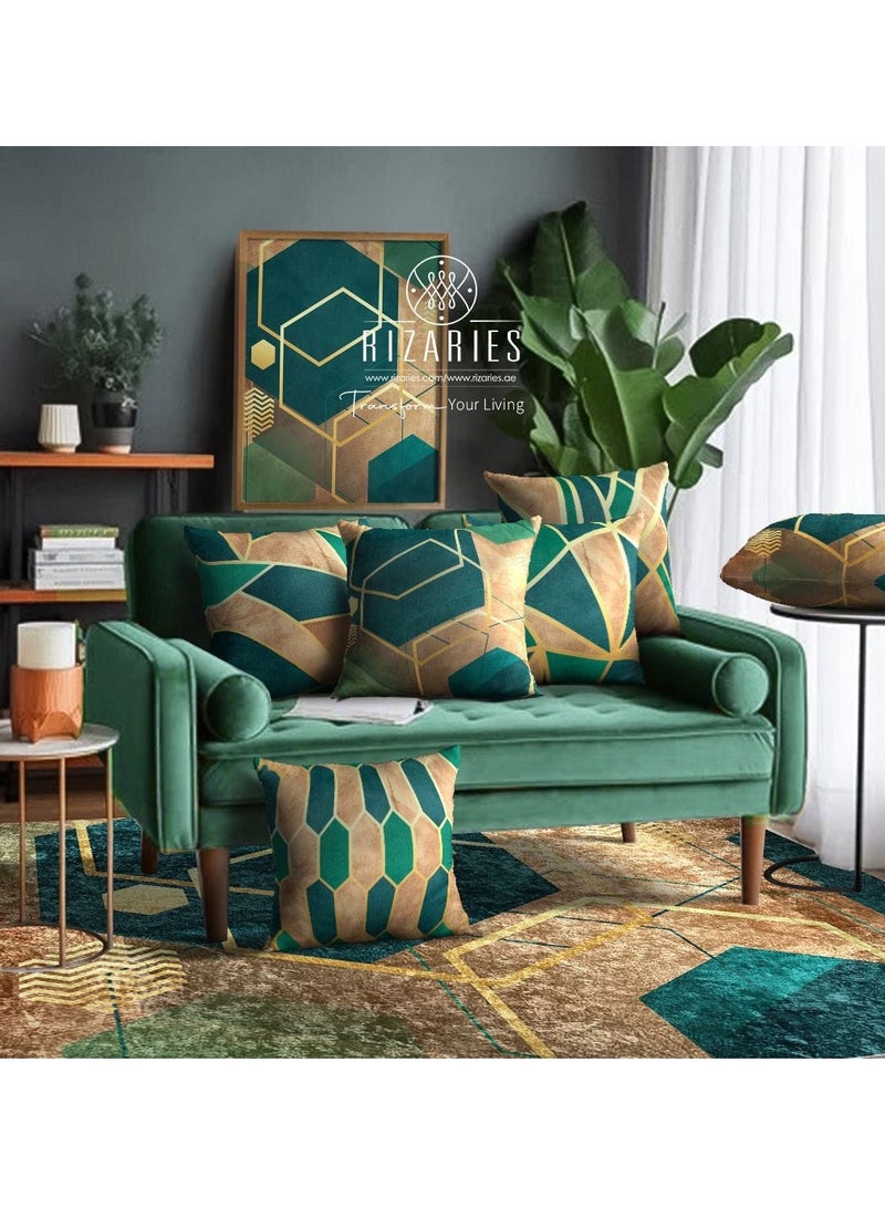 RIZARIES قطعة مركزية هندسية مجردة من النحاس الأخضر (سجادة) - Image 5