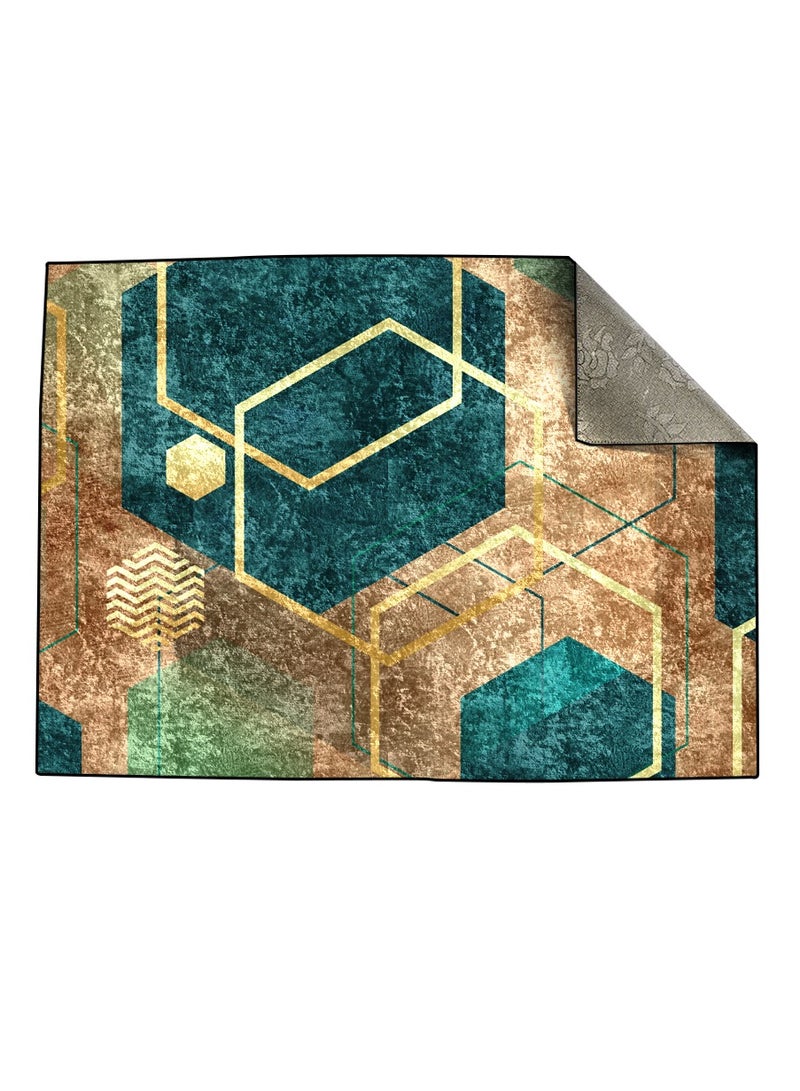 RIZARIES قطعة مركزية هندسية مجردة من النحاس الأخضر (سجادة) - Image 3