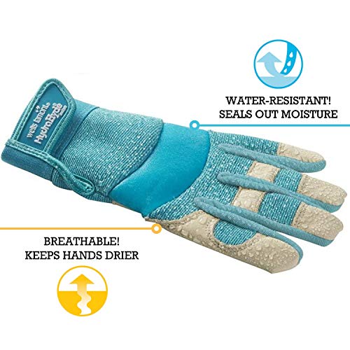 Wells Lamont Women's Hybrid Work/Gardening Gloves | Water-Resistant HydraHyde Leather | Large (3204L) - Image 3