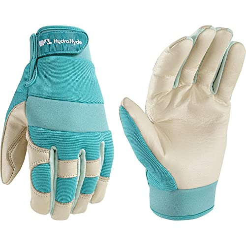 Wells Lamont Women's Hybrid Work/Gardening Gloves | Water-Resistant HydraHyde Leather | Large (3204L) - Image 1