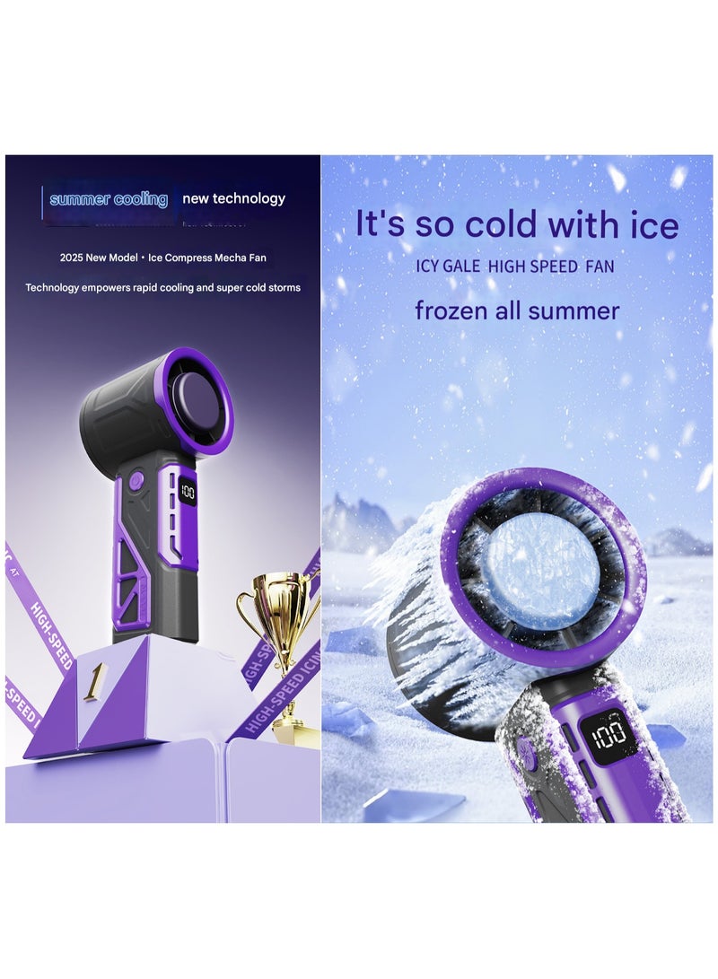 Loquat Portable Mini Handheld Fan, 100 Speed Mecha Storm, USB Rechargeable, High-Speed Cooling with Digital Display - Image 2