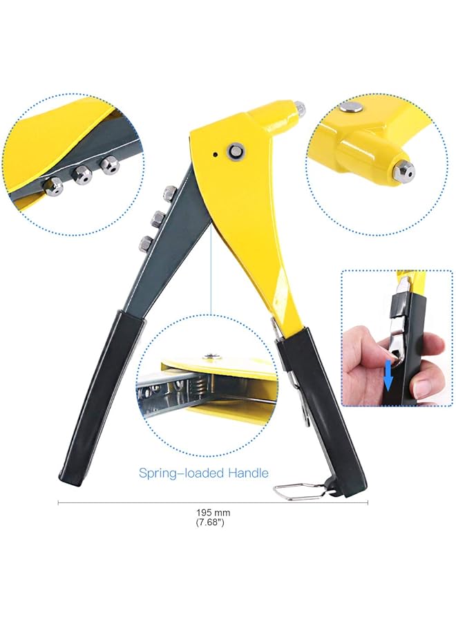 Glarks Heavy Duty Riveter Set, 210Pcs Aluminum Blind Rivets Assortment Kit And A Professional Pop Rivet Gun For Sheet Metal, Automotive, Railway, And Duct Work (Rivet Gun With Rivets Set) - Image 4