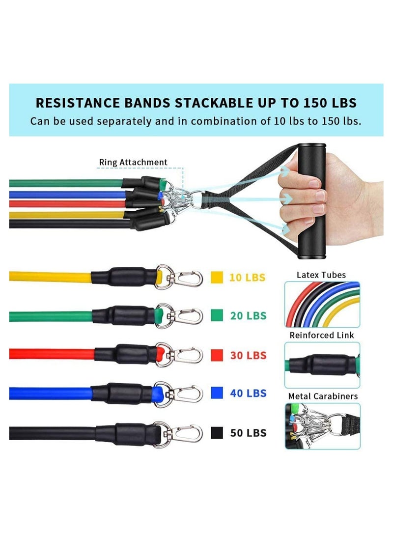 SOLARAE مجموعة أحزمة المقاومة - معدات التمارين وأحزمة التدريب - أحزمة متعددة الوظائف للتمرين في الداخل والخارج - أحزمة التمدد والمقاومة للرجال والنساء - Image 2