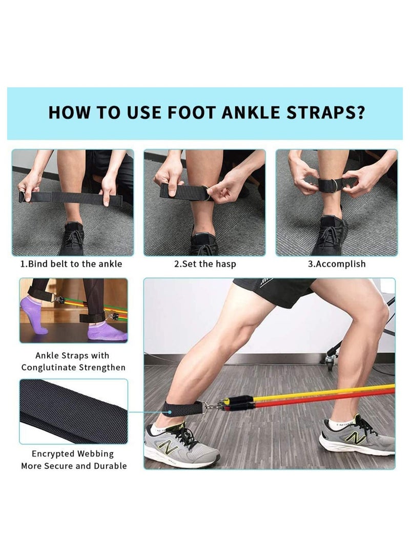 SOLARAE مجموعة أحزمة المقاومة - معدات التمارين وأحزمة التدريب - أحزمة متعددة الوظائف للتمرين في الداخل والخارج - أحزمة التمدد والمقاومة للرجال والنساء - Image 4