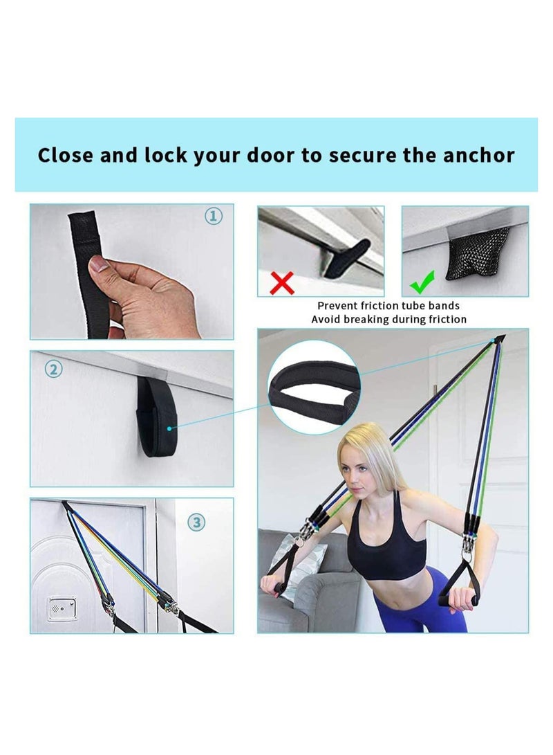 SOLARAE مجموعة أحزمة المقاومة - معدات التمارين وأحزمة التدريب - أحزمة متعددة الوظائف للتمرين في الداخل والخارج - أحزمة التمدد والمقاومة للرجال والنساء - Image 3