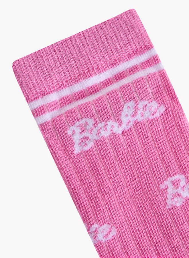 باربي جوارب بطول الكاحل مطبوعة غير تيري - مجموعة من - Image 5