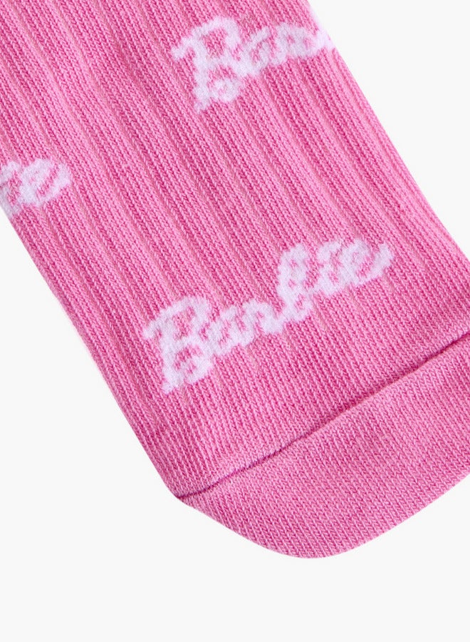 باربي جوارب بطول الكاحل مطبوعة غير تيري - مجموعة من - Image 3