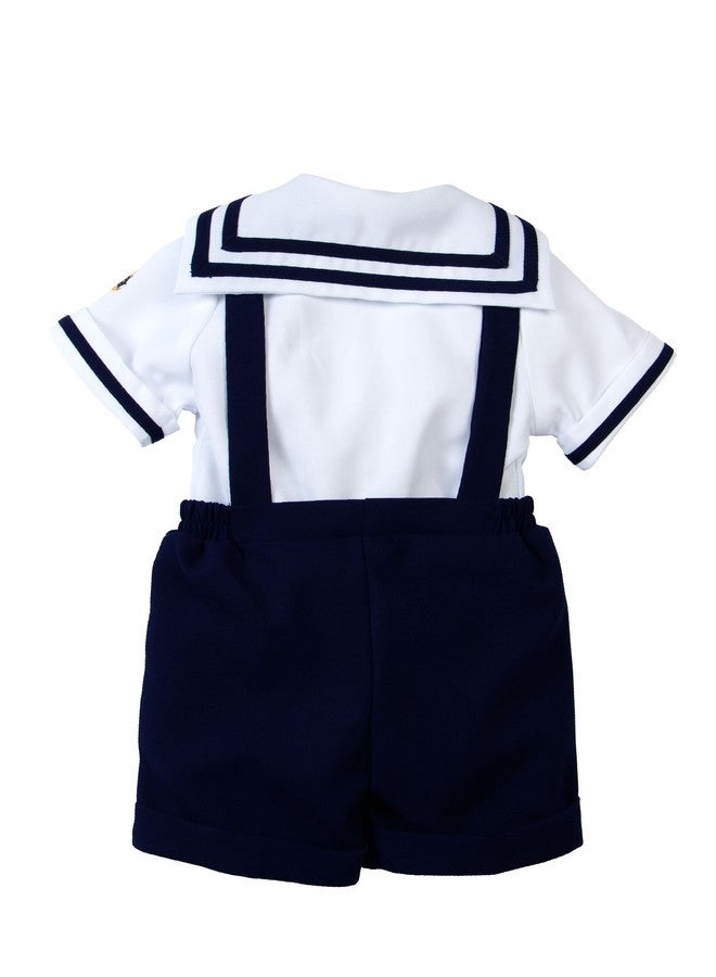 Spring Notion Baby Boys Sailor Set with Hat Style-A Medium / 6-12M, Navy Blue - Image 2