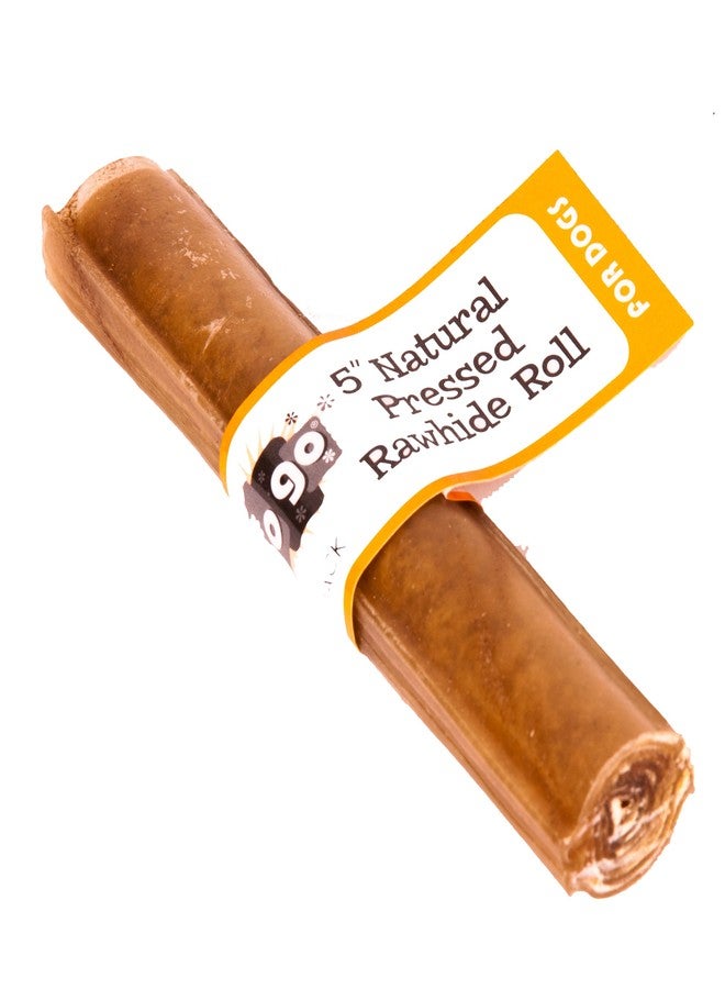 GOGO Pressed Rawhide Roll Dog Bone - 5 Inch - 20 Pack - Image 1