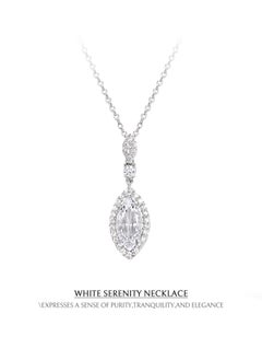 AWNL White Serenity Sterling Silver Pendant Necklace with CZ Diamonds, Plated 18K Gold Gift for Women Girlfriend Wife  - Image 4