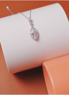 AWNL White Serenity Sterling Silver Pendant Necklace with CZ Diamonds, Plated 18K Gold Gift for Women Girlfriend Wife  - Image 2