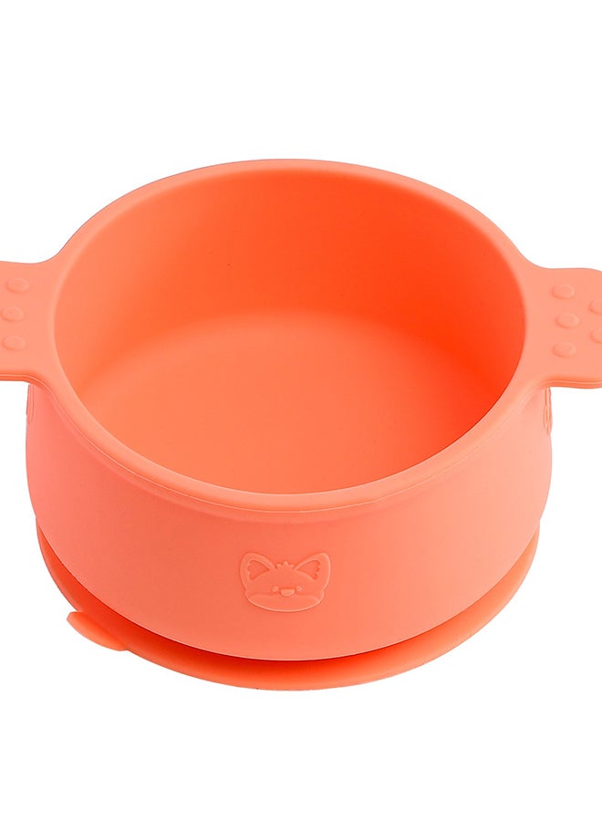 Orange double ear little fox children's silicone complementary food bowl - Image 1