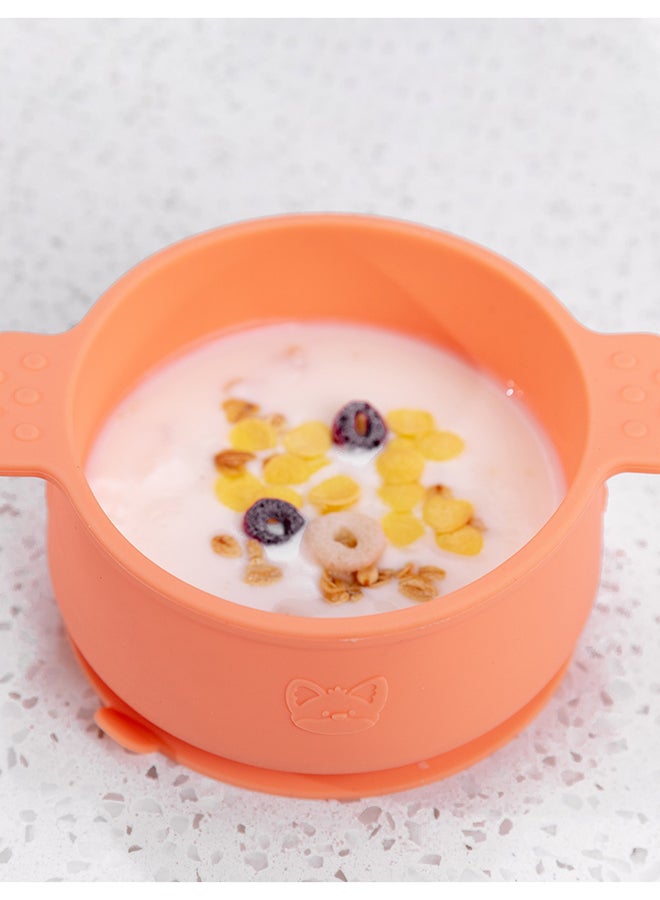 Orange double ear little fox children's silicone complementary food bowl - Image 2
