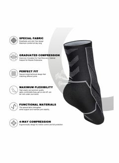 KASTWAVE 2 Pack Ankle Brace Anti-Slip Breathable Compression Support Sleeve(L)  - Image 4