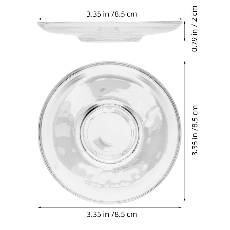2 Pcs Clear Glass Round Tea Plates And Saucers For Snacks Tearooms Offices Meetings - Image 3