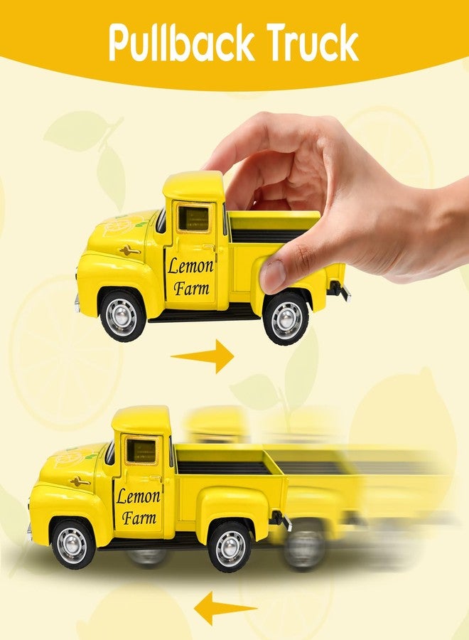Teeloray Lemon vintage truck decor, lemon mini metal truck lemon decorations for home, lemon themed party decor vintage truck with faux Lemon for kitchen, home and party decor and lemon gifts (Yellow) - Image 5