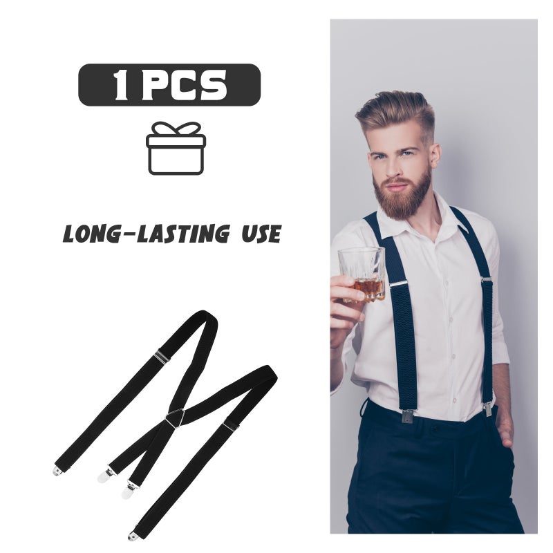 2pcs Mens Suspender Elastic Mens Suit Suspender Women Suspender Adjustable Pant Suspender - Image 2