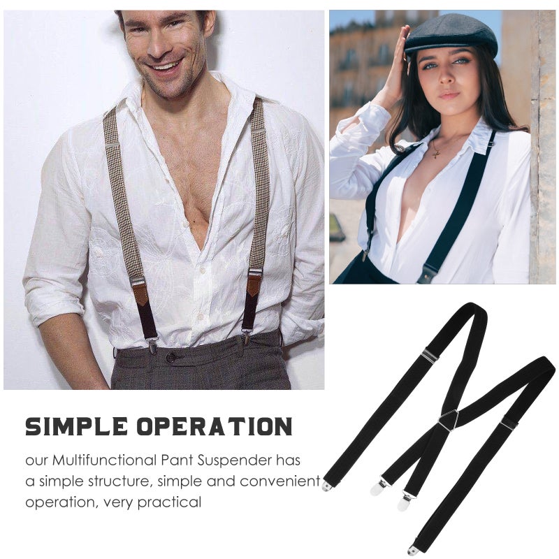 2pcs Mens Suspender Elastic Mens Suit Suspender Women Suspender Adjustable Pant Suspender - Image 4