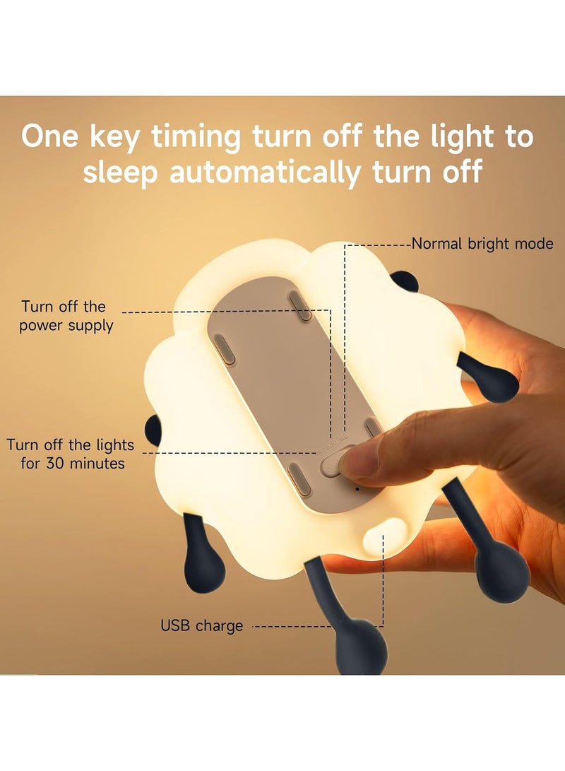 Raxoom Rechargeable LED Night Light for Kids, 3-Level Dimmable Nursery Nightlight, Food Grade Silicone Squishy Lamp Perfect Bedside Touch Lamp with 30 Min Timer for Breastfeeding, Toddler, Baby Décor Black - Image 5