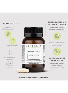 JSHealth Vitamins Gut Health and Immunity Formula | Probiotics for Women and Men | Shelf Stable Probiotic Supplement for Digestive Health and Immune Support (30)  - Image 2