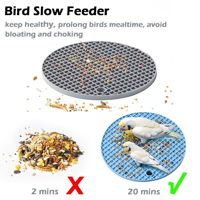 Jevnd 2Pcs Bird Foraging Toys Puzzle, Bird Slow Feeder Mats, Interactive Parrot Foraging Toys to Increase Feeding Time, Bird Enrichment Toys for Parakeet, Cockatiel, African Grey, Conure, Budgies - Image 2