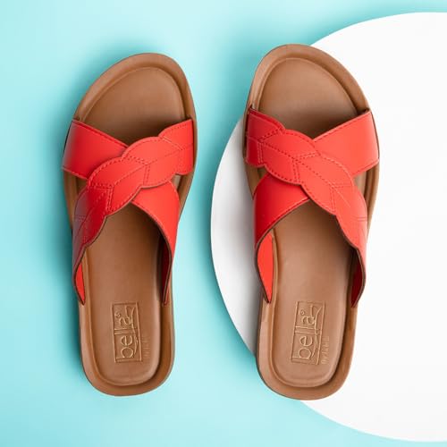 Bella Women Fashion Flat Slip On Red Sandal | Durable | Stylish | Comfortable | Slip Resistant | Lightweight and Breathable UK6 - Image 3