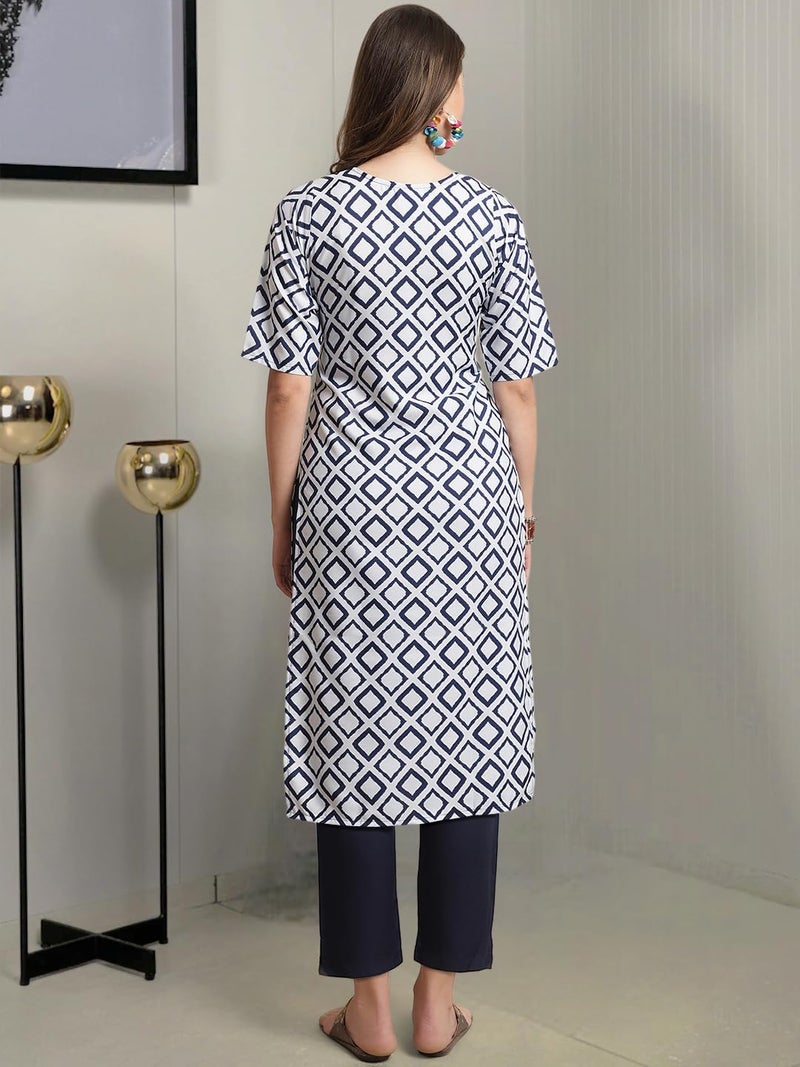 Tee Projekt Crepe Printed Kurta & Pant Set for Women Ethnic Wear Casual Wear Kurta Set - Image 4