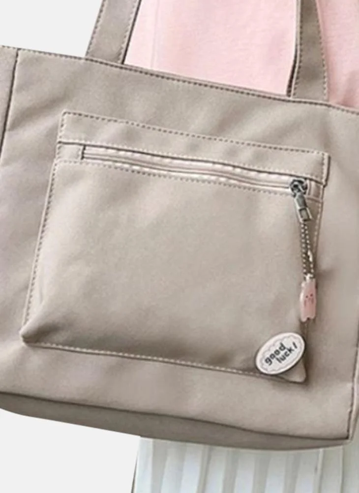 يونيكي Beige Plain Lifestyle Tote Bag