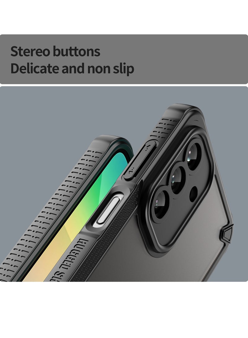 for Samsung Galaxy A26 5G Case Cover, Armor of Brushed Comfortable Oil Waterproof TPU+PC Soft Semi-translucentmatte Feel Cell Phone Protective Case for Samsung Galaxy A26 5G, Black  - Image 4