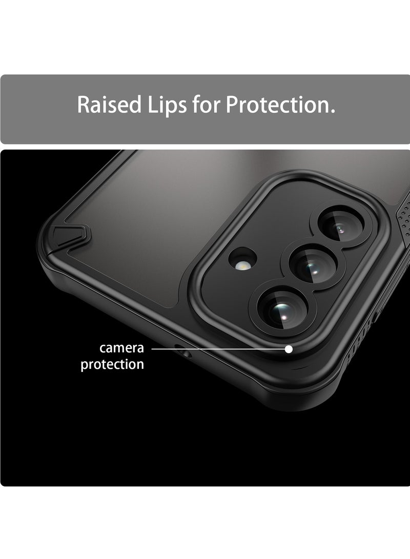 for Samsung Galaxy A26 5G Case Cover, Armor of Brushed Comfortable Oil Waterproof TPU+PC Soft Semi-translucentmatte Feel Cell Phone Protective Case for Samsung Galaxy A26 5G, Black  - Image 5