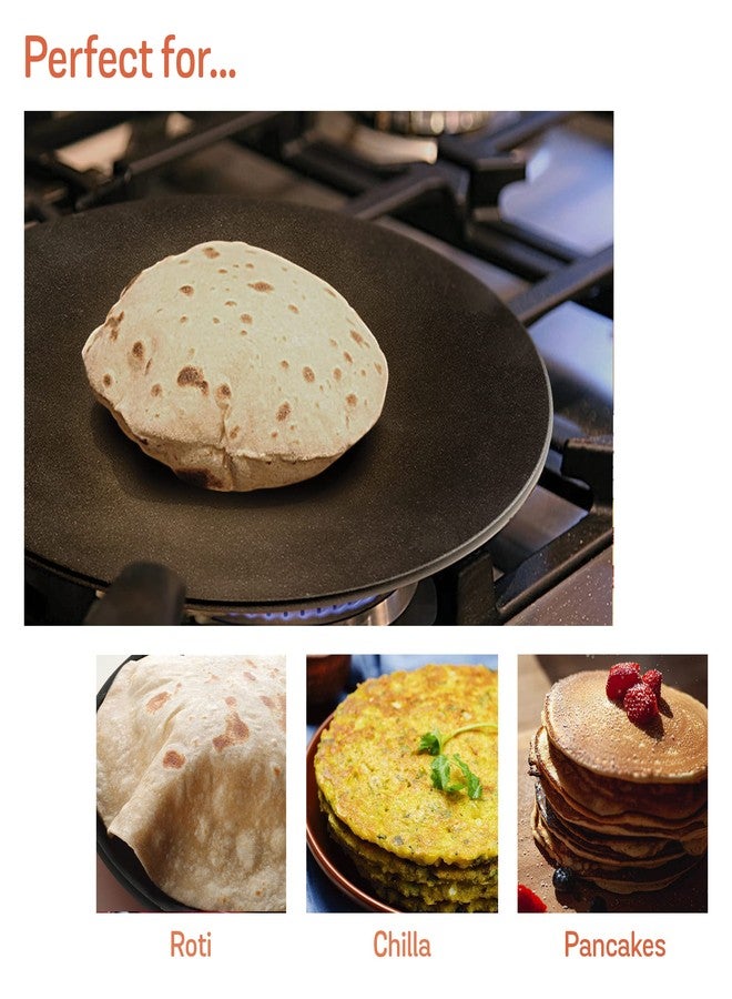 Meyer Premium Non-Stick Curved Roti Tawa, 26cm, Orange (5mm thick) - Image 3