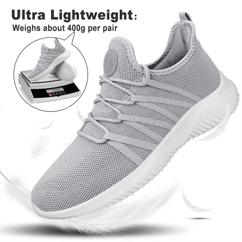 Feethit Mens Slip On Running Shoes Breathable Lightweight Comfortable Fashion Non Slip Sneakers for Men Grey 10 - Image 5