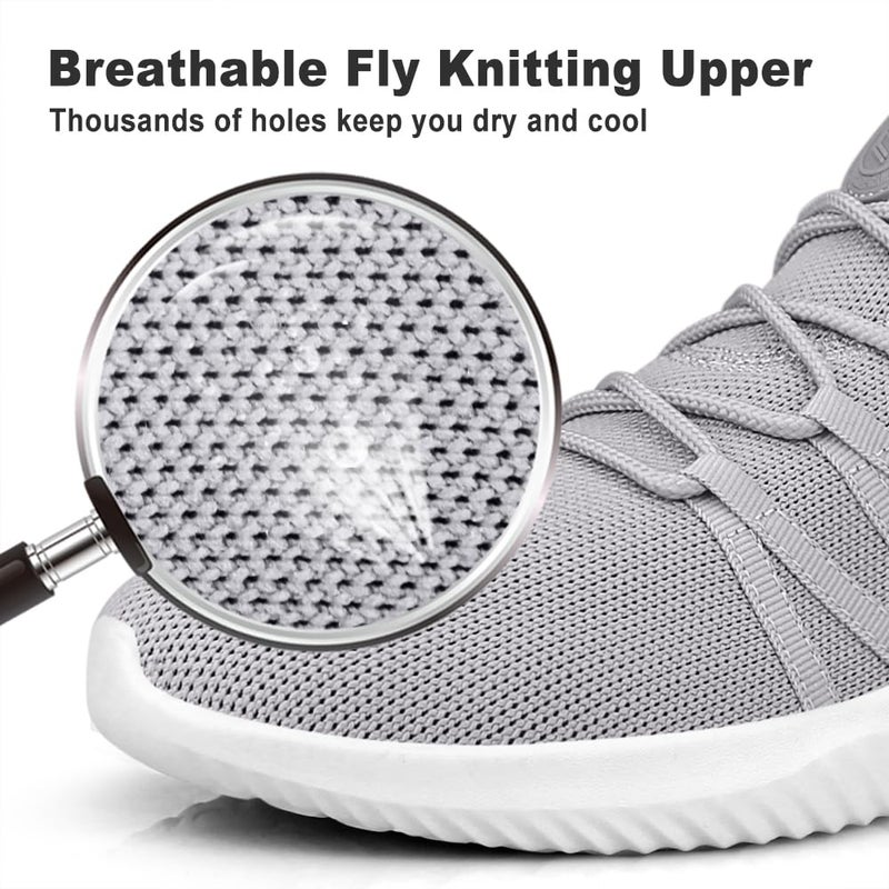 Feethit Mens Slip On Running Shoes Breathable Lightweight Comfortable Fashion Non Slip Sneakers for Men Grey 10 - Image 4
