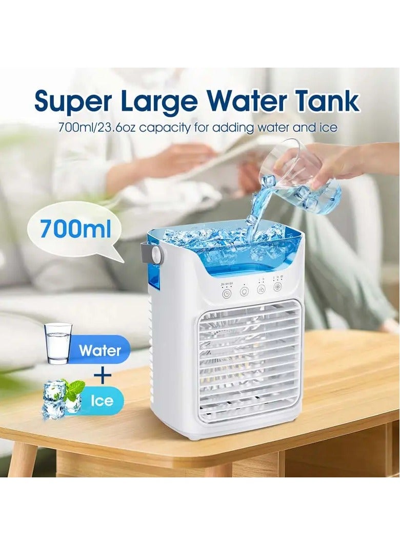Joshberg Portable Air Conditioners, Evaporative Air Cooler Humidifier with 3 Speeds, 7 Colors Light, 700ML, Mini Personal Air Conditioner Fan, USB Quiet Air Cooler for Home, Office, Bedroom - Image 3