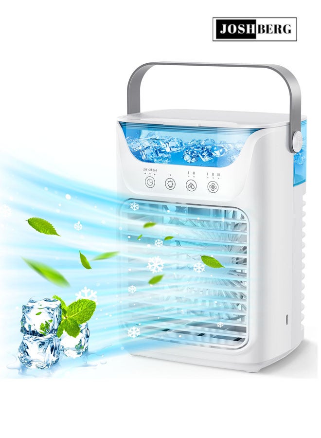 Joshberg Portable Air Conditioners, Evaporative Air Cooler Humidifier with 3 Speeds, 7 Colors Light, 700ML, Mini Personal Air Conditioner Fan, USB Quiet Air Cooler for Home, Office, Bedroom - Image 1