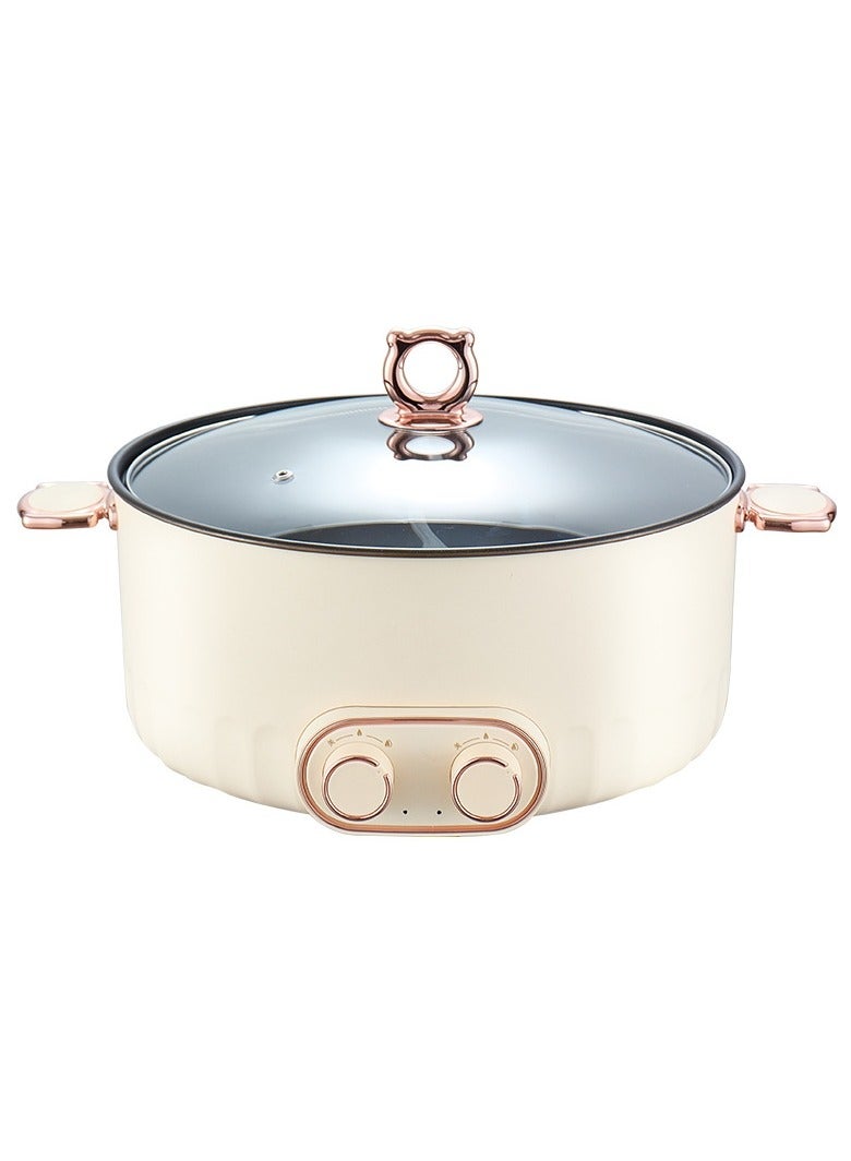 6L Electric Double Hot Pot with Independent Temperature Control - Non-Stick Electric Cooker Shabu Shabu, Electric Skillet,Frying Pan,Electric Saucepan  - Image 1