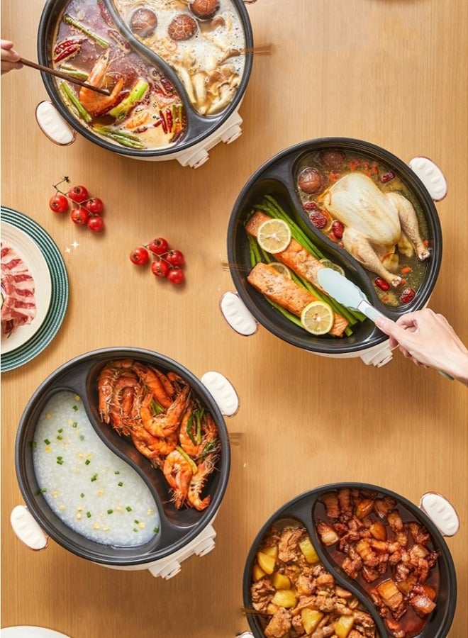6L Electric Double Hot Pot with Independent Temperature Control - Non-Stick Electric Cooker Shabu Shabu, Electric Skillet,Frying Pan,Electric Saucepan  - Image 5