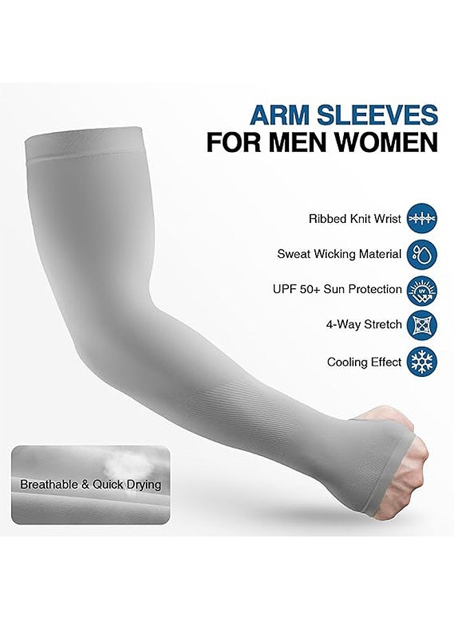 MXN Unisex 3 Pairs Arm Cuff, UPF50 Sunscreen UV Protection Cooling Breathable Cuff, Outdoor Sports Compression Cuff (Black, White, Grey) - Image 3