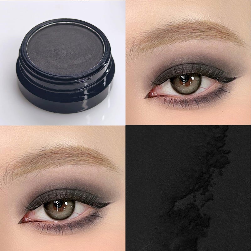 Erinde Black Matte Eyeshadow Palette, Single Black Smokey Pressed Powder Eye Shadow, Ultra-Blendable, Pigmented Color, Long Lasting, Halloween Goth Eye Makeup Palette, Cruelty-Free & Vegan - Image 3
